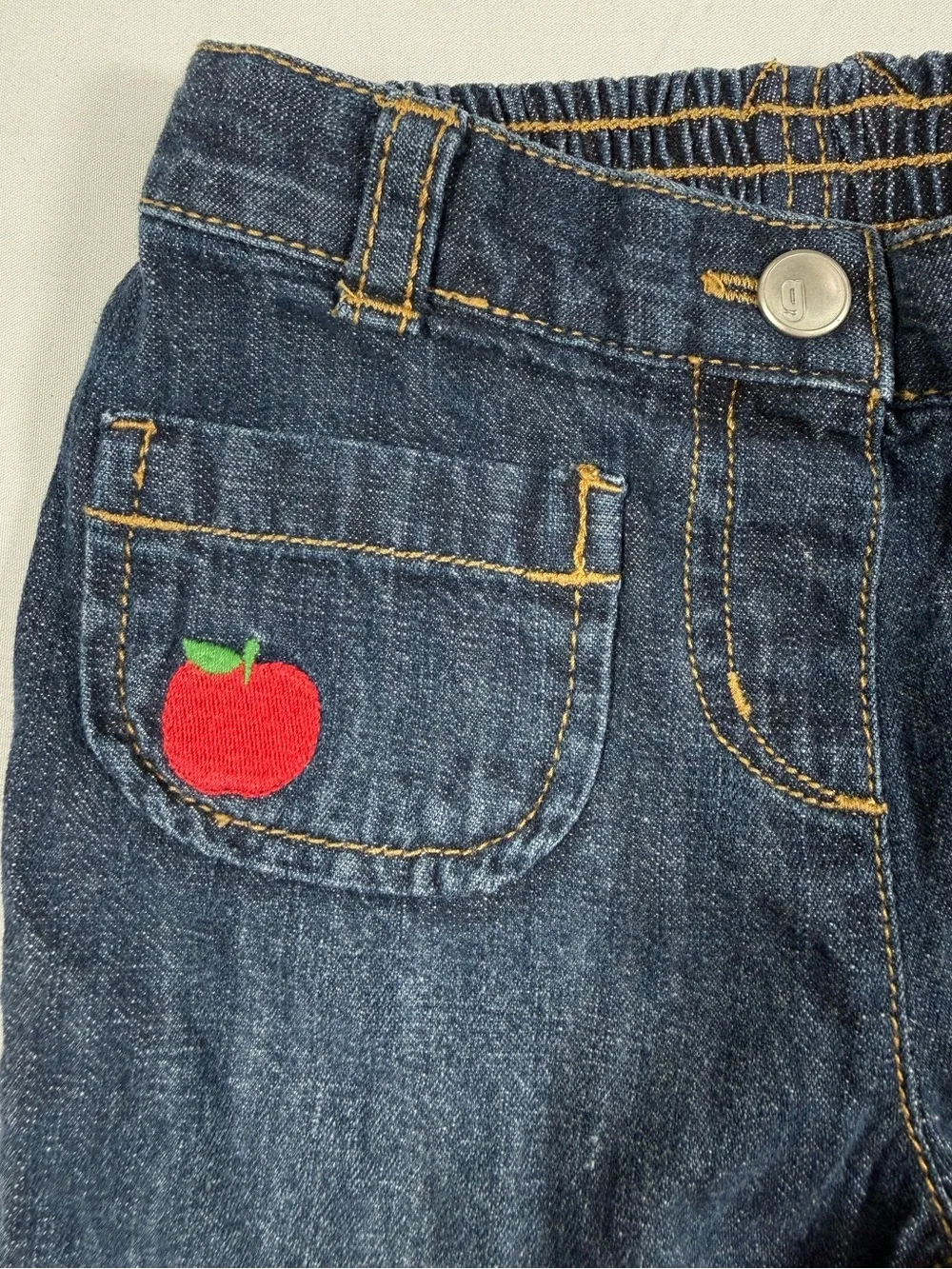 VINTAGE GYMBOREE Girls Apple 2007 Roll Tab Denim‎ Jeans 12-18M Cottagecore Fall